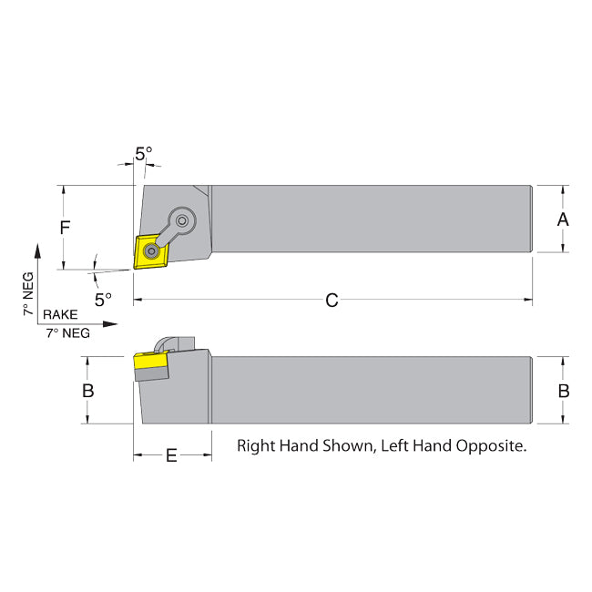 Dorian 50124 MCLNR16-4C RH Toolholder for CNM_432 inserts