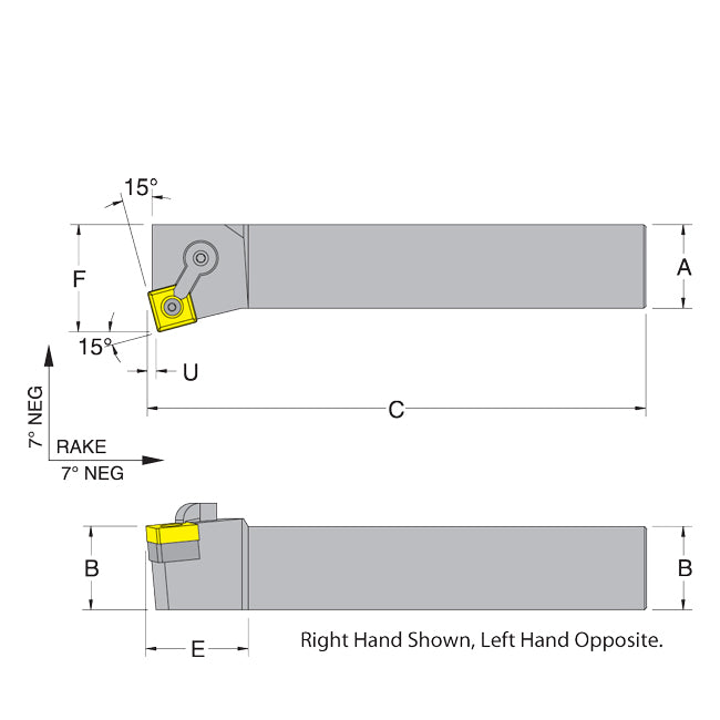 Dorian 50440 MSKNR10-3B RH Toolholder for SNM_322 inserts