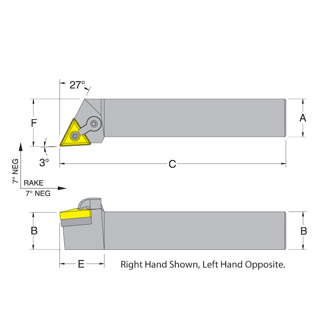 Dorian 50915 MTJNL16-5D LH Toolholder for TNM_543 inserts