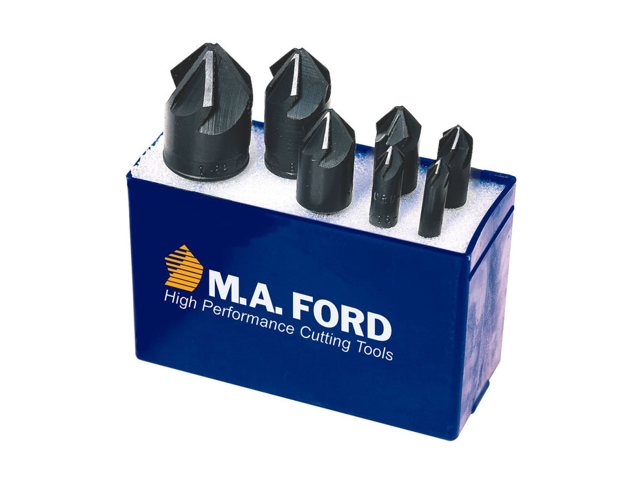 MA Ford 79000002, 82-Deg. HSS Countersink Set, 1/4, 5/16, 3/8, 1/2, 5/8, 3/4,1