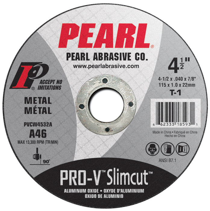 Pearl PVCW4532A 4-1/2 x .040 x 7/8 (25/PACK) Pro-V Thin Cut-off Wheels