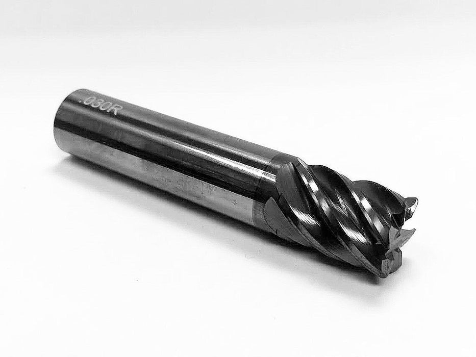 Monster 1/2" 6 Flute Carbide CR Stub Endmill 1/2" Shank .03" CR, 292-201204