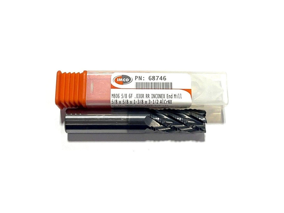 IMCO 5/8" Carbide End Mill Mill, 6FL AlCrNX Coated, 68746