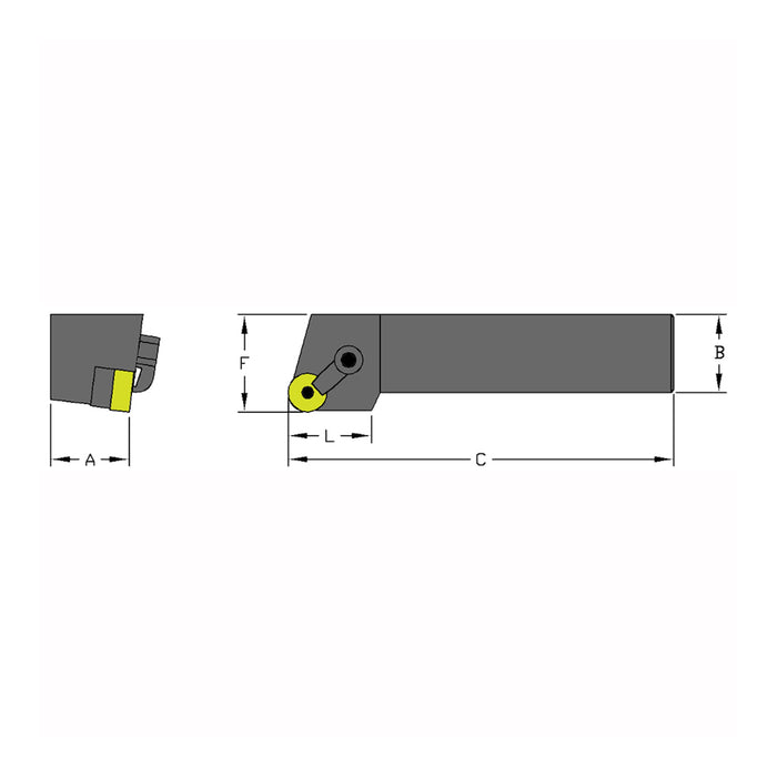 MRGNR 12-4B Toolholder for RNMG 43 Inserts, USA MADE