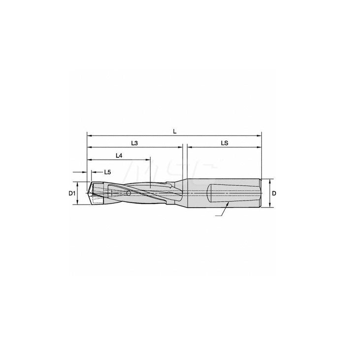 Kennametal KSEM1600 Replaceable-Tip Drill: 16 to 16.5 mm Dia, 1245980
