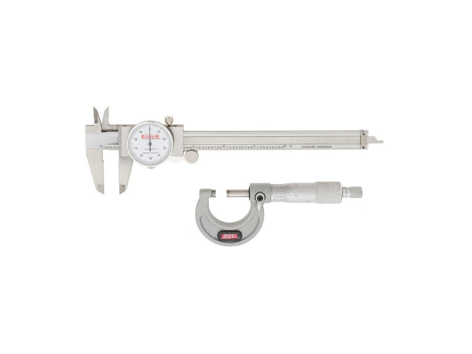 SPI Machinist Micrometer & Ruler Kit: 3 pc, 0 to 6" Caliper, 0 to 1" Micrometer, 13-096-3 CETS.com