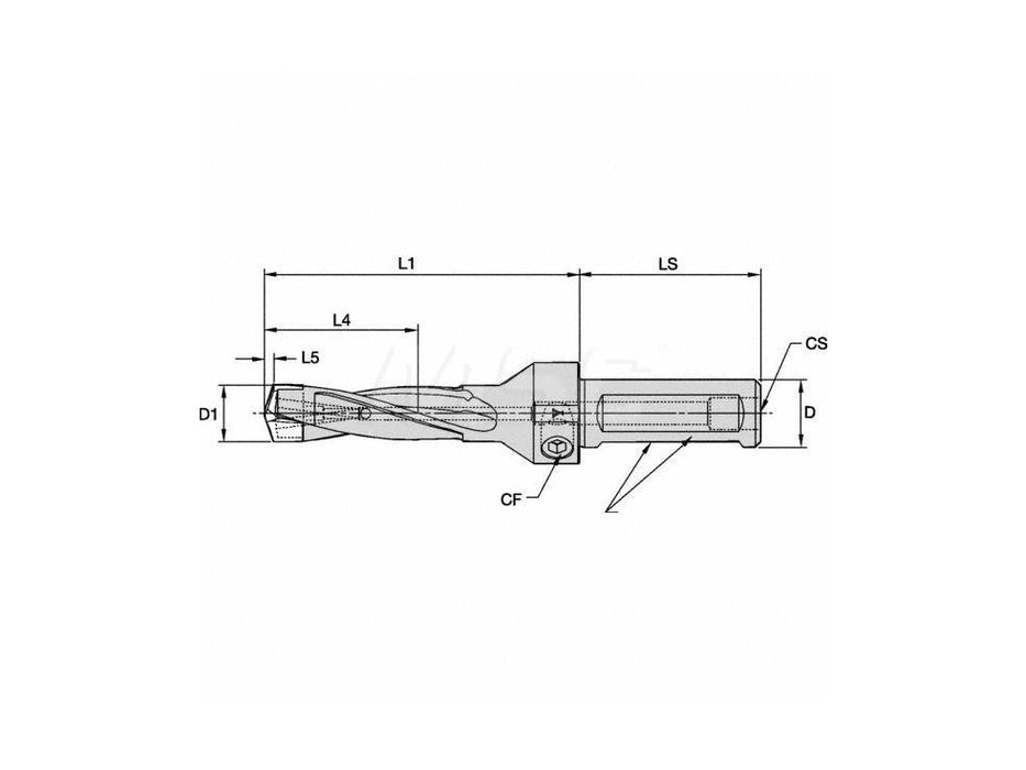 Kennametal KSEM1094R3SSF125 Replaceable-Tip Drill, Coolant Thru, 1613656