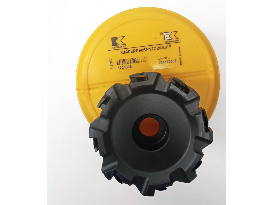 Kennametal 3.0" Indexable Square-Shoulder Face Mill 80A08RP90SP12C2WUFP, 1724339