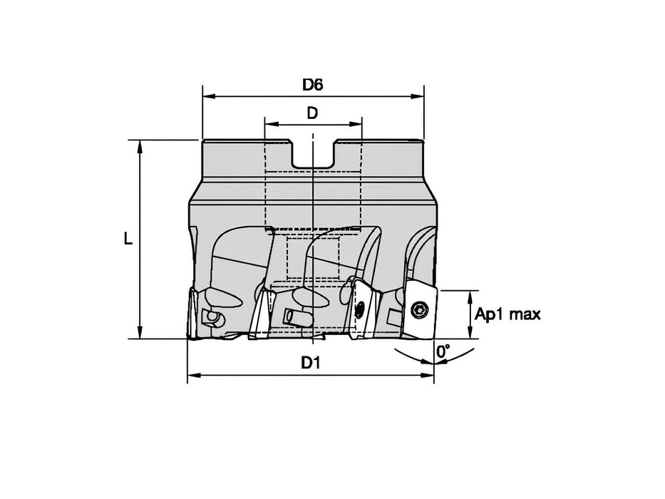 Kennametal 1-1/2" Indexable Square-Shoulder Face Mill, 3745039