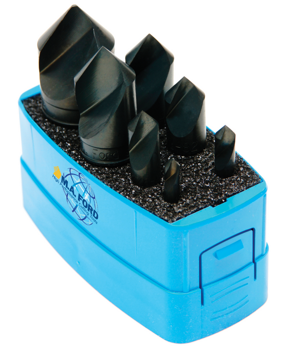 MA Ford 64100073, UniFlute Countersink Set 90-Deg., 7 PC. 3/16, 1/4, 3/8, 1/2, 5/8, 3/4, 1