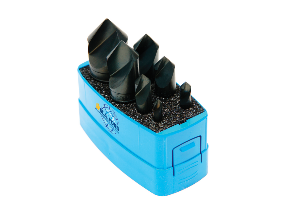 MA Ford 64100073, UniFlute Countersink Set 90-Deg., 7 PC. 3/16, 1/4, 3/8, 1/2, 5/8, 3/4, 1