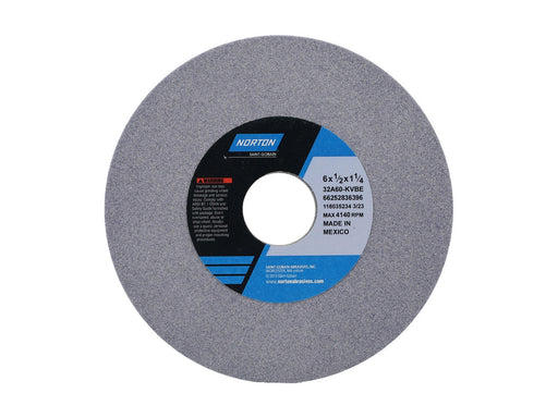 Norton 6 x 1/2 x 1-1/4 Toolroom Wheel, 32A60-KVBE, 66252836396 CETS.com