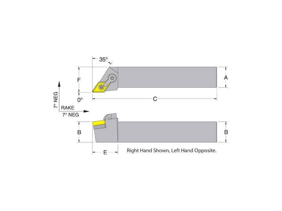 Dorian 50306 MDGNR16-5D RH Toolholder for DNM_543 inserts