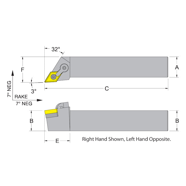 Dorian 50349 MDJNL85-4D LH Toolholder for DNM_432 inserts