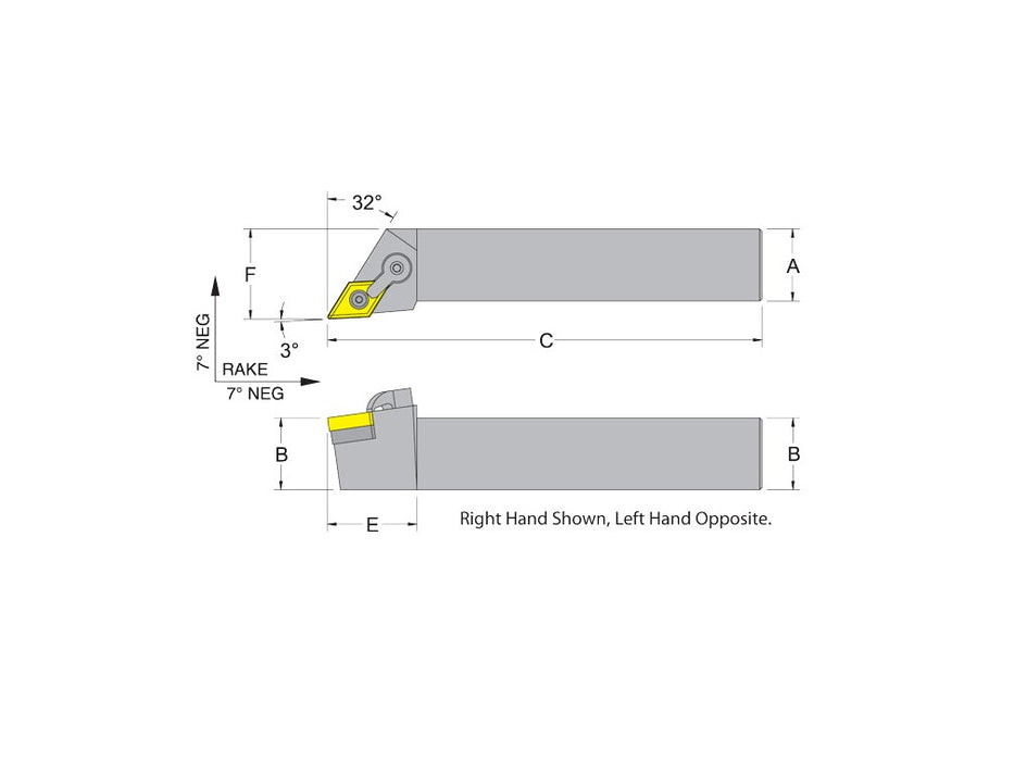 Dorian 50349 MDJNL85-4D LH Toolholder for DNM_432 inserts