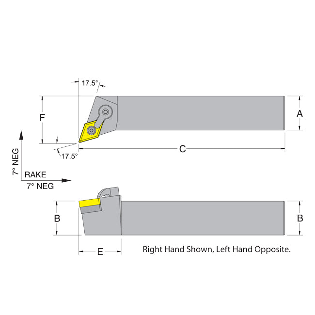 Dorian 50375 MDQNR16-4C RH Toolholder for DNM_432 inserts