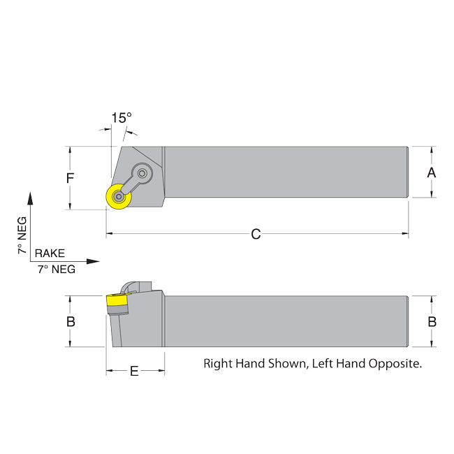 Dorian 51230 MRGNR20-6D RH Toolholder for RNM_64 inserts