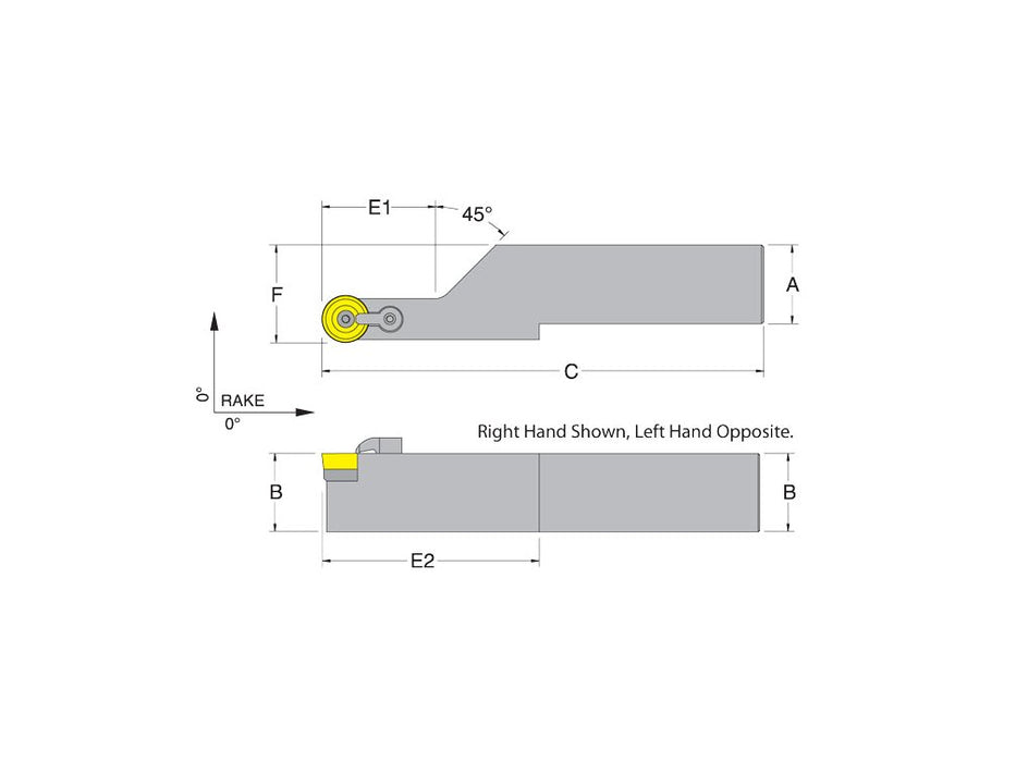 Dorian 51252 MRGOR24-8E RH Toolholder for RCM_84 inserts
