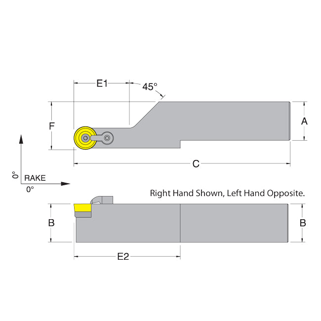 Dorian 51244 MRGOR85-4D RH Toolholder for RCM_43 inserts