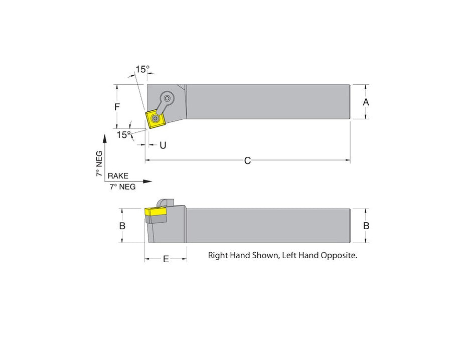 Dorian 50444 MSKNR12-3B RH Toolholder for SNM_322 inserts