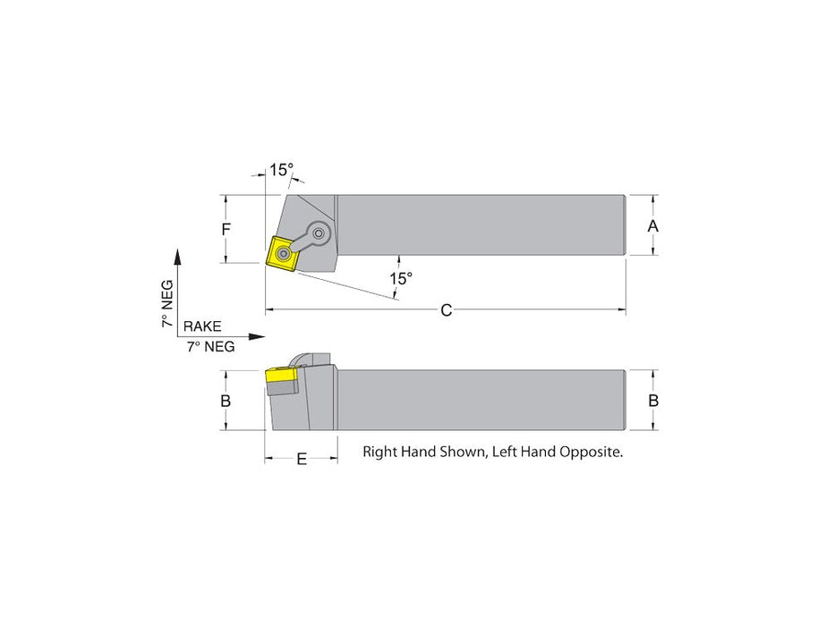 Dorian 50514 MSRNR16-4D RH Toolholder for SNM_432 inserts