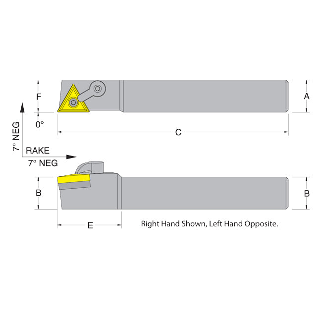 Dorian 50618 MTANR12-3B RH Toolholder for TNM_322 inserts