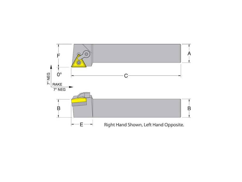 Dorian 50850 MTGNR16-5C RH Toolholder for TNM_543 inserts