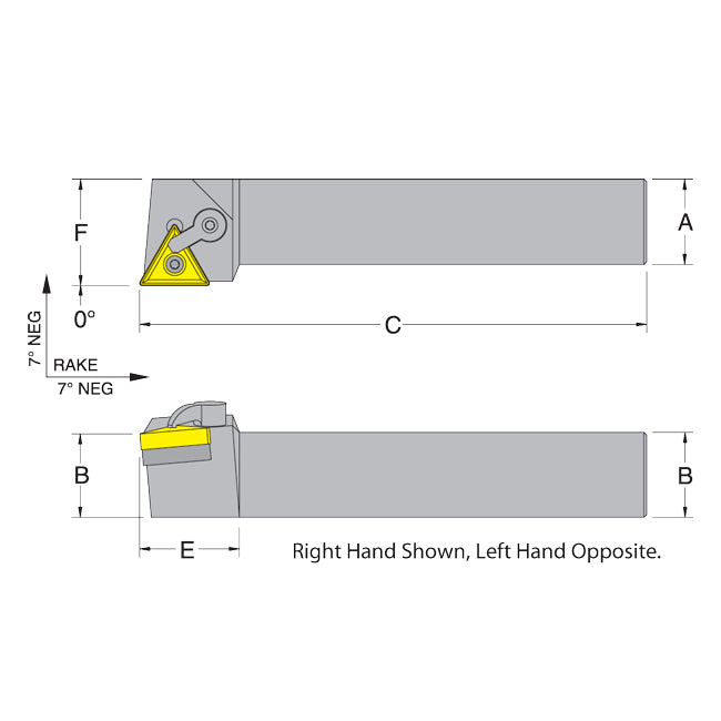 Dorian 50846 MTGNR86-4E RH Toolholder for TNM_432 inserts