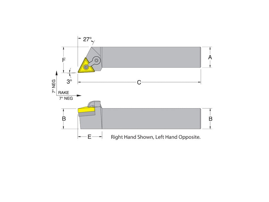 Dorian 50910 MTJNR85-4D RH Toolholder for TNM_432 inserts