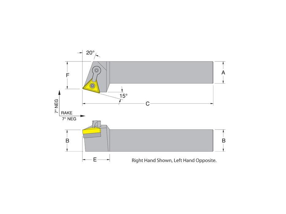 Dorian 50985 MTRNL20-4D LH Toolholder for TNM_432 inserts