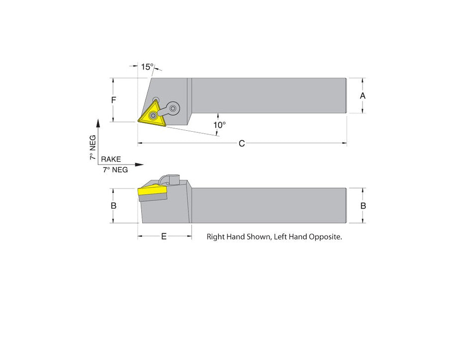 Dorian 51022 MTWNR12-3B RH Toolholder for TNM_322 332 inserts