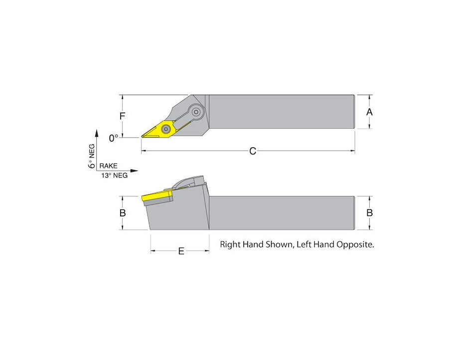 Dorian 51044 MVGNR12-3B RH Toolholder for VNM_332 inserts