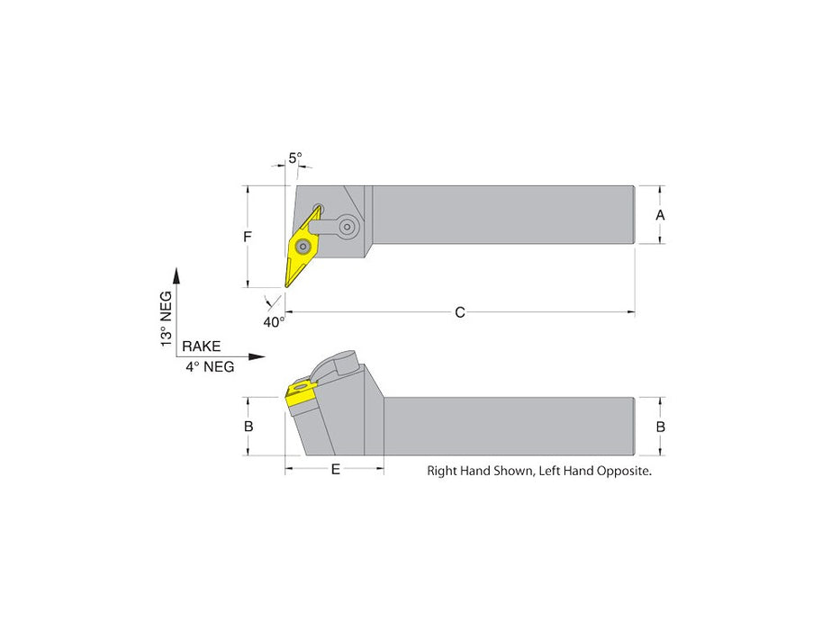 Dorian 51117 MVLNL20-4D LH Toolholder for VNM_432 inserts