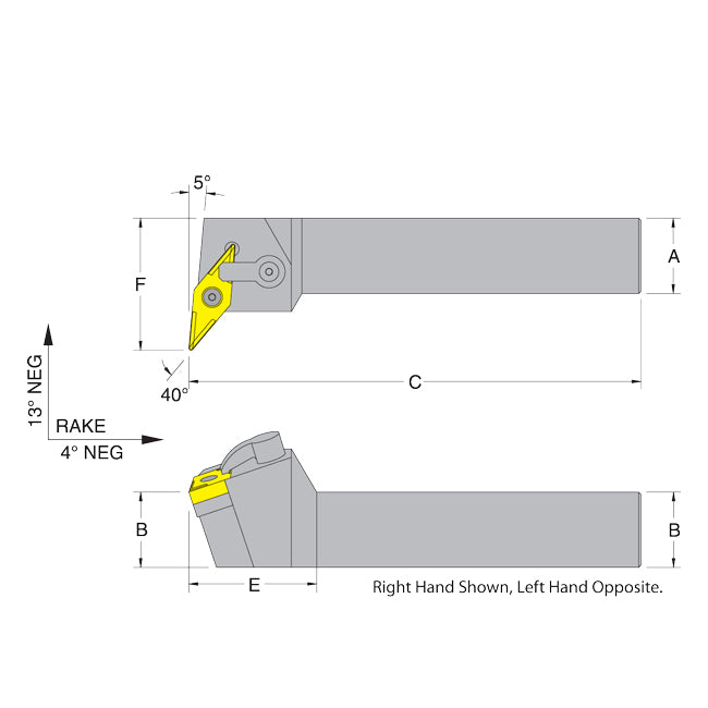 Dorian 51121 MVLNL24-4D LH Toolholder for VNM_432 inserts