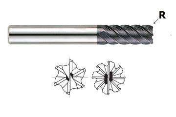 93280, 3/8 6-FL Long Length 45 Deg. Helix CR X-Power Carbide End Mill