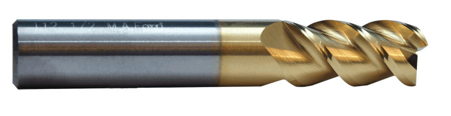 MA Ford 11247240T, 12.0mm TuffCut SS, 3FL High Helix TiN Carbide End Mill