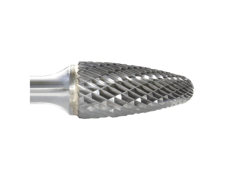 MA Ford 45807, 6mm Tree Shape Radius End Carbide Burr SF-1L6M-D, Standard Alt Diamond (Double),152mm Shk Lgth