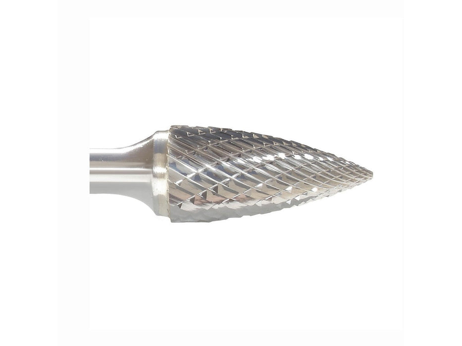 MA Ford 69297, 1/8 Tree Shape Pointed End Miniature Carbide Burr SG-43 Double-cut