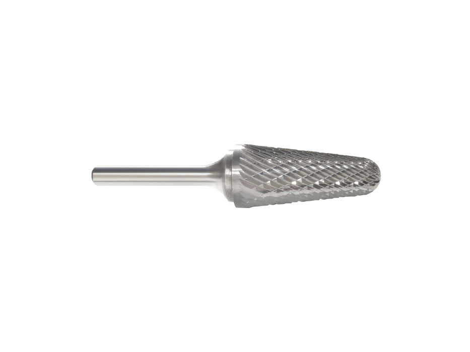 MA Ford 69836, 3mm Conical Radius End Miniature Carbide Burr SL-42L76M-D, 76mm OAL Double-cut