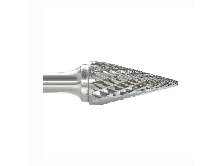 MA Ford 69449, 1/8 Conical Miniature Carbide Burr 7-Deg.SM-43 Double-cut