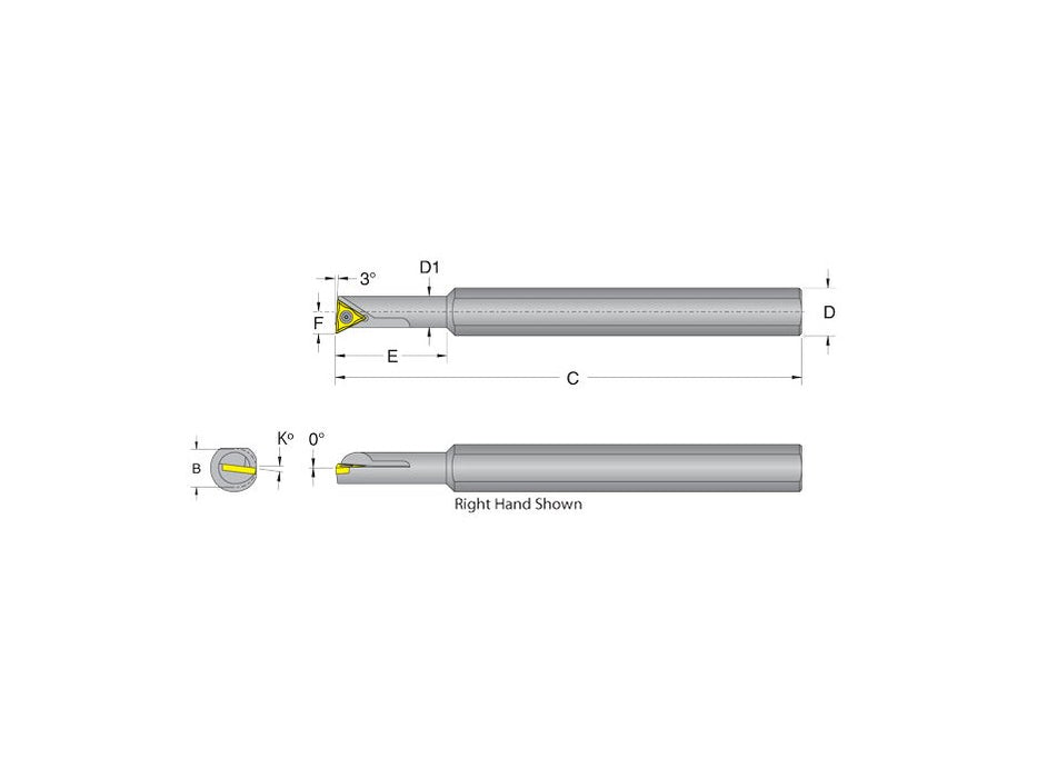 Dorian 55728, S08H-STUCR-1.2-4 Boring Bar for TC_T 52.50 Inserts
