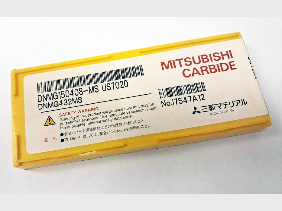 Mitsubishi DNMG 432MS US7020 Carbide Inserts (7 PCS, Partial Box) CETS.com