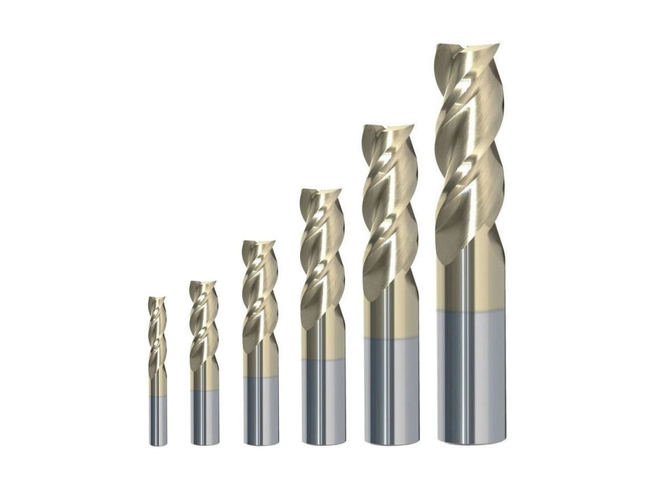RIP Cutting Tools 6 Piece 3-Flute SE Carbide End Mill Set for Aluminum, 1/8-1/2