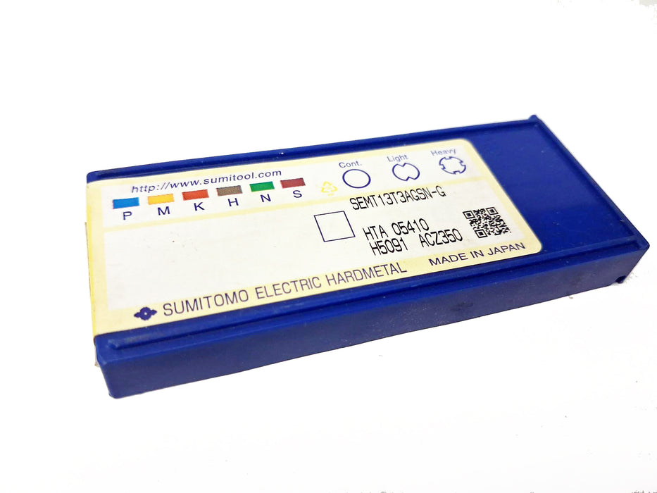 Sumitomo SEMT 13T3AGSN-G ACZ350 Carbide Inserts (10 PCS) CETS.com