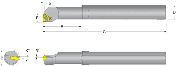 Dorian 55852, S12S-STLPR-3 Boring Bar for TPG_ 322 Inserts