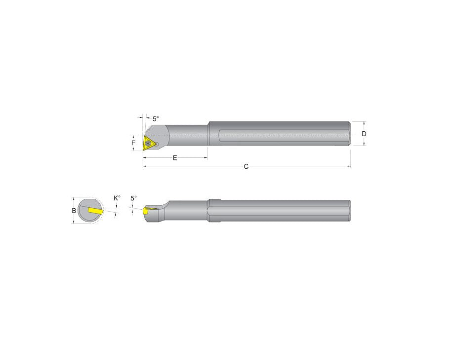 Dorian 55852, S12S-STLPR-3 Boring Bar for TPG_ 322 Inserts
