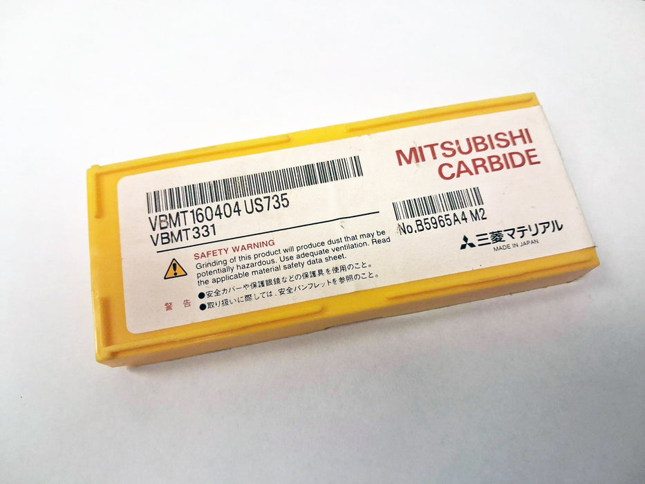 Mitsubishi VBMT 331 US735 Carbide Inserts (6 PCS, Partial Box) CETS.com