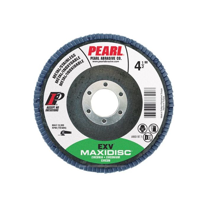 Pearl MAX 4540ZJE 4-1/2” x 7/8” EXV Type 27 Maxidisc - Flap Disc, 40 Grit,  Type 27 (10 In A Box)