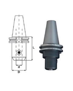 DORIAN CAT40 1/4" x 2.5" End Mill Holder, 45011-Z30A4