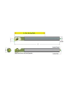 Dorian Tool E16T-ADLNL-16 Carbide Shank Indexable Threading Bar, 60152